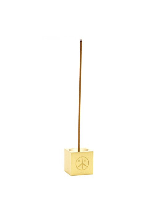 Mister Green Cube Burner - Heavy Brass - with incense