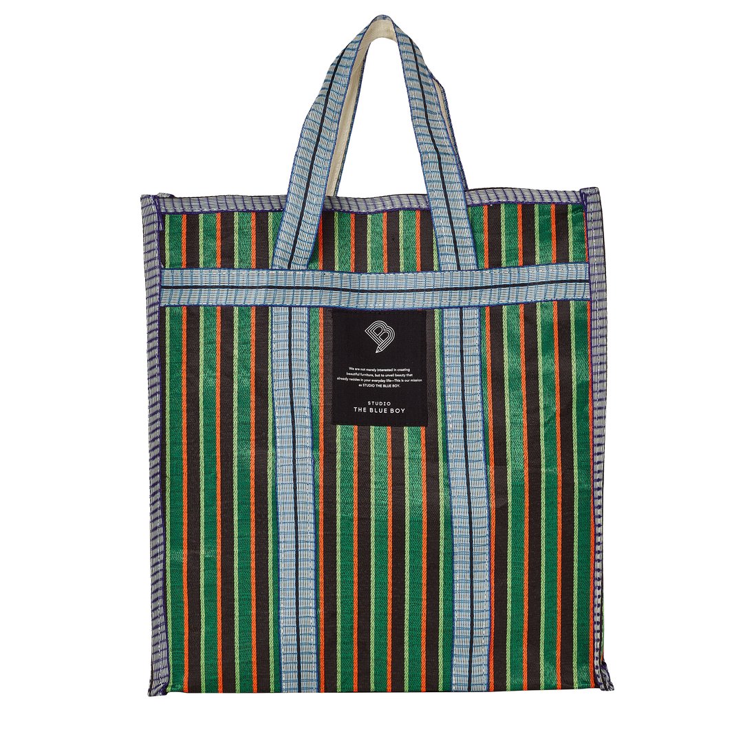 Recycled Nylon Market Bag - Ghiacciolo Stripe